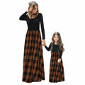 PopReal Mommy and Me MaxiDress Brown Plaid Long Sleeve with Pockets Size 18-24M by Deal US