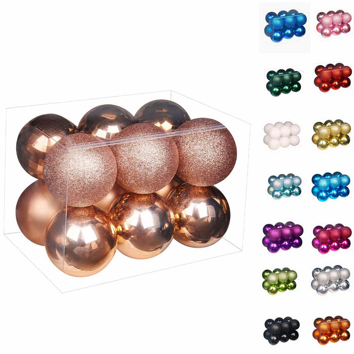 Emopeak 12Pcs Shatterproof Christmas Balls Ornaments 4 Style Multi Color by Deal US