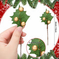 Thiccywoov 30 Pack Artificial Holly Berry Picks Gold Christmas Decoration by Deal US
