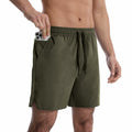 OEBLD Men's Athletic Running Shorts 5 Inch Quick Dry Army Green Size L by Deal US