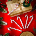 Sotiff Plastic Glitter Candy Cane Ornaments Pink White 72 Pcs Holiday Decor by Deal US