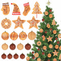 RoseCraft Christmas Ornaments Set 32PCS Shatterproof Multi-Color Hanging Balls by Deal US