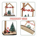 VQN Christmas Wooden Small House Crafts Rustic Xmas Holiday Ornament Decor by Deal US