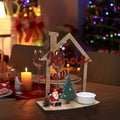 VQN Christmas Wooden Small House Crafts Rustic Xmas Holiday Ornament Decor by Deal US