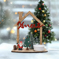VQN Christmas Wooden Small House Crafts Rustic Xmas Holiday Ornament Decor by Deal US