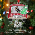 Our First Christmas As Mr and Mrs Photo Ornament Metal Wedding Gift 2024 by Deal US