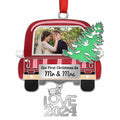 Our First Christmas As Mr and Mrs Photo Ornament Metal Wedding Gift 2024 by Deal US
