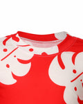 Toulite Halloween Girl Hawaiian Luau Costume Red Leaf T-Shirt Headband Anklet by Deal US