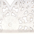 Multipurpose Floating Wall Shelf with Key Hooks Heart-Shaped 12" Vintage White by Deal US