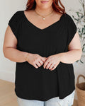 Bliwov Womens V Neck Short Sleeve Casual T Shirt Black 3XL by Deal US