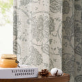 [Like_new] jinchan Linen Curtains Gray Floral Paisley 63in Length 2 Panels by Deal US
