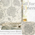 [Like_new] jinchan Linen Curtains Gray Floral Paisley 63in Length 2 Panels by Deal US