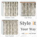 [Like_new] jinchan Linen Curtains Gray Floral Paisley 63in Length 2 Panels by Deal US
