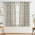 [Like_new] jinchan Linen Curtains Gray Floral Paisley 63in Length 2 Panels by Deal US