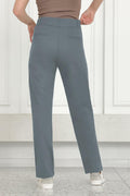 Women's Dress Pants Straight Work High Waisted Grey 29" Inseam Size 29 by Deal US