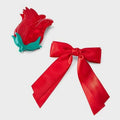 A New Day™ Acrylic Rose Hair Claw Clip Bow Set 2pc Red Valentine's Day by Deal US