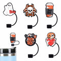 5Pcs Halloween Silicone Skull Ghost Straw Caps for Stanley 30&40oz Tumbler by Deal US