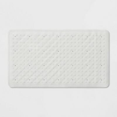 Threshold Rubber Bath Mat 28x16 Honeycomb Non-Slip White by Deal US