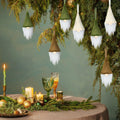 [Like New] Motionchic 12 Pack Christmas Neutral Boho Velvet Gnome Ornaments by Deal US