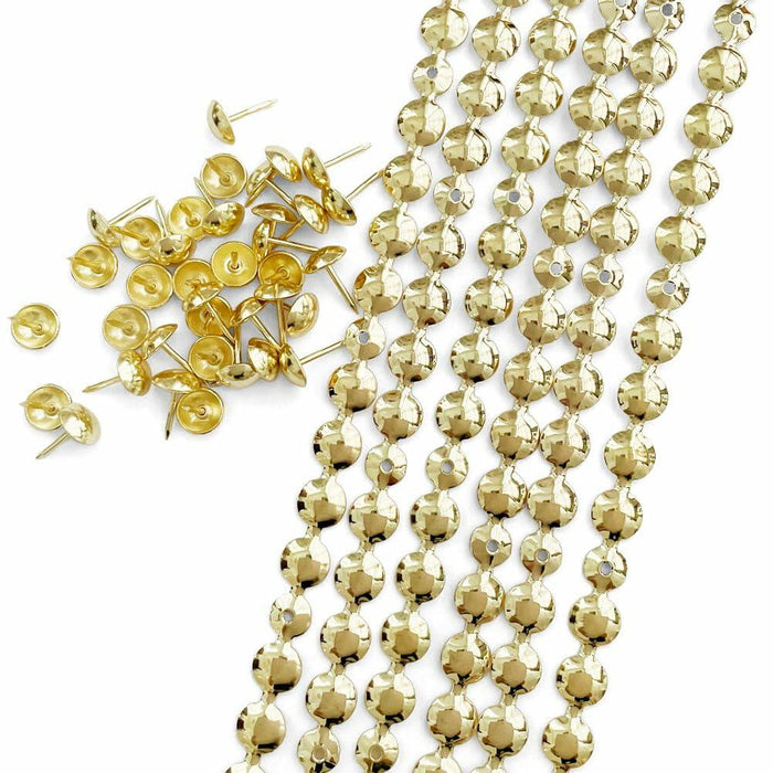 Let's Decorate Golden Plated Decorative Nail Strips 11mm 10 Meters by Deal US