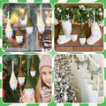 [Like New] Motionchic 12 Pack Christmas Neutral Boho Velvet Gnome Ornaments by Deal US