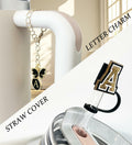 Nuozme Straw Cover Caps 6pcs w/ Initial Butterfly Charms for Stanley 30/40oz by Deal US