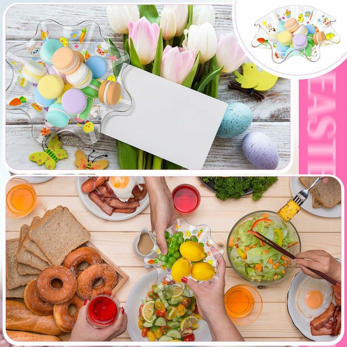 [Like New] Tioncy 4 Pcs Easter Bowls Egg Serving Plastic Candy Dish 8.3in Set by Deal US