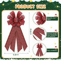 Yinkin 4 Pcs 15x44in Buffalo Plaid Christmas Wreath Bows Red Black by Deal US