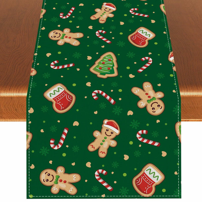 Rvsticty Linen Christmas Table Runner Winter Xmas Decorations 13x72" by Deal US
