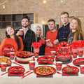 LELEMON Graduation Party Supplies Red Tableware Set Serves 25 Disposable by Deal US