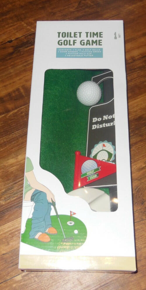 TOILET Toilet Time Golf Game Mini Bathroom Golf Game Red Plastic by Deal US