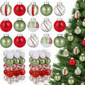 Realspring 60 Pc 2.4" Shatterproof Christmas Ornaments Red Green White by Deal US