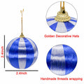 12 Pcs Christmas Thread Wrapped Balls Ornaments 2.4 Inch Holiday Decor by Deal US