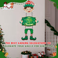 Elf Boys Hanging Sign with Lights Wooden Christmas Decor Indoor Outdoor by Deal US