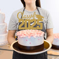 Class of 2025 Cake Topper Graduation Party Supplies Gold Glitter by Deal US