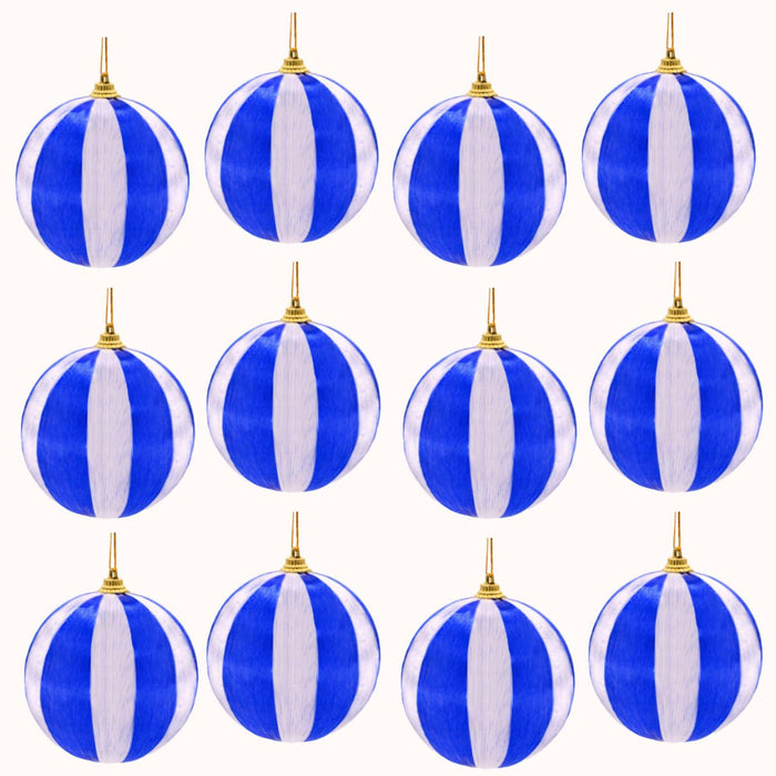 12 Pcs Christmas Thread Wrapped Balls Ornaments 2.4 Inch Holiday Decor by Deal US