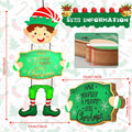 Elf Boys Hanging Sign with Lights Wooden Christmas Decor Indoor Outdoor by Deal US