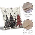 Christmas Pillow Covers Set of 2 18x18 Black Red Grey Xmas Tree Snowflakes by Deal US