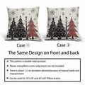 Christmas Pillow Covers Set of 2 18x18 Black Red Grey Xmas Tree Snowflakes by Deal US