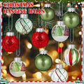 Realspring 60 Pc 2.4" Shatterproof Christmas Ornaments Red Green White by Deal US