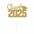 Class of 2025 Cake Topper Graduation Party Supplies Gold Glitter by Deal US
