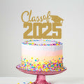 Class of 2025 Cake Topper Graduation Party Supplies Gold Glitter by Deal US