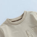 Baby Bubble Romper Solid Color Short Sleeve Bodysuit Khaki Size 0-3M by Deal US