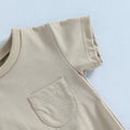 Baby Bubble Romper Solid Color Short Sleeve Bodysuit Khaki Size 0-3M by Deal US