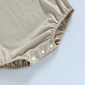 Baby Bubble Romper Solid Color Short Sleeve Bodysuit Khaki Size 0-3M by Deal US