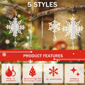 24 Pcs Snowflake Drop Ornaments Clear Decorative Hanging for Christmas Tree by Deal US