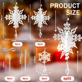 24 Pcs Snowflake Drop Ornaments Clear Decorative Hanging for Christmas Tree by Deal US