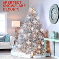 24 Pcs Snowflake Drop Ornaments Clear Decorative Hanging for Christmas Tree by Deal US