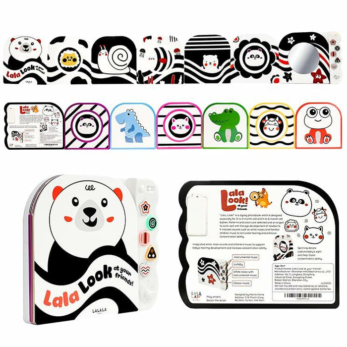 Lalala Baby Black White Sensory Toy with Mirror High Contrast Board Book by Deal US