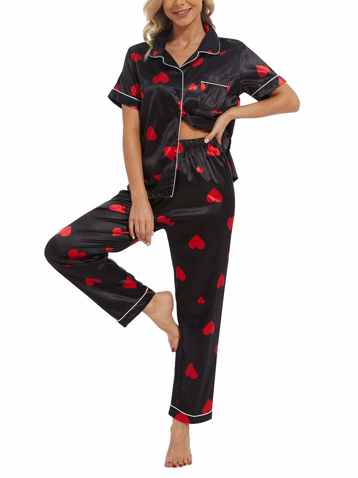 VENTELAN Women's Pajama Set Plus Size Super-Soft Short & Long Sleeve Pants SizeL by Deal US